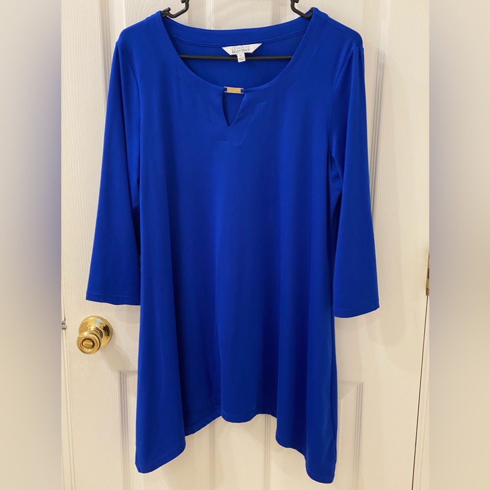 Ellen Tracy SizeM 3/4 length Sleeves ultramarine Blue Used